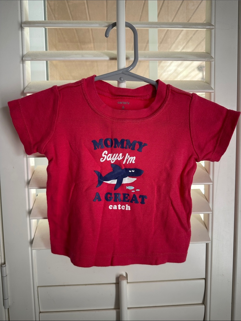 Carter's Red Short-Sleeve Tee with Shark 'Mommy Says I'm A Great Catch'